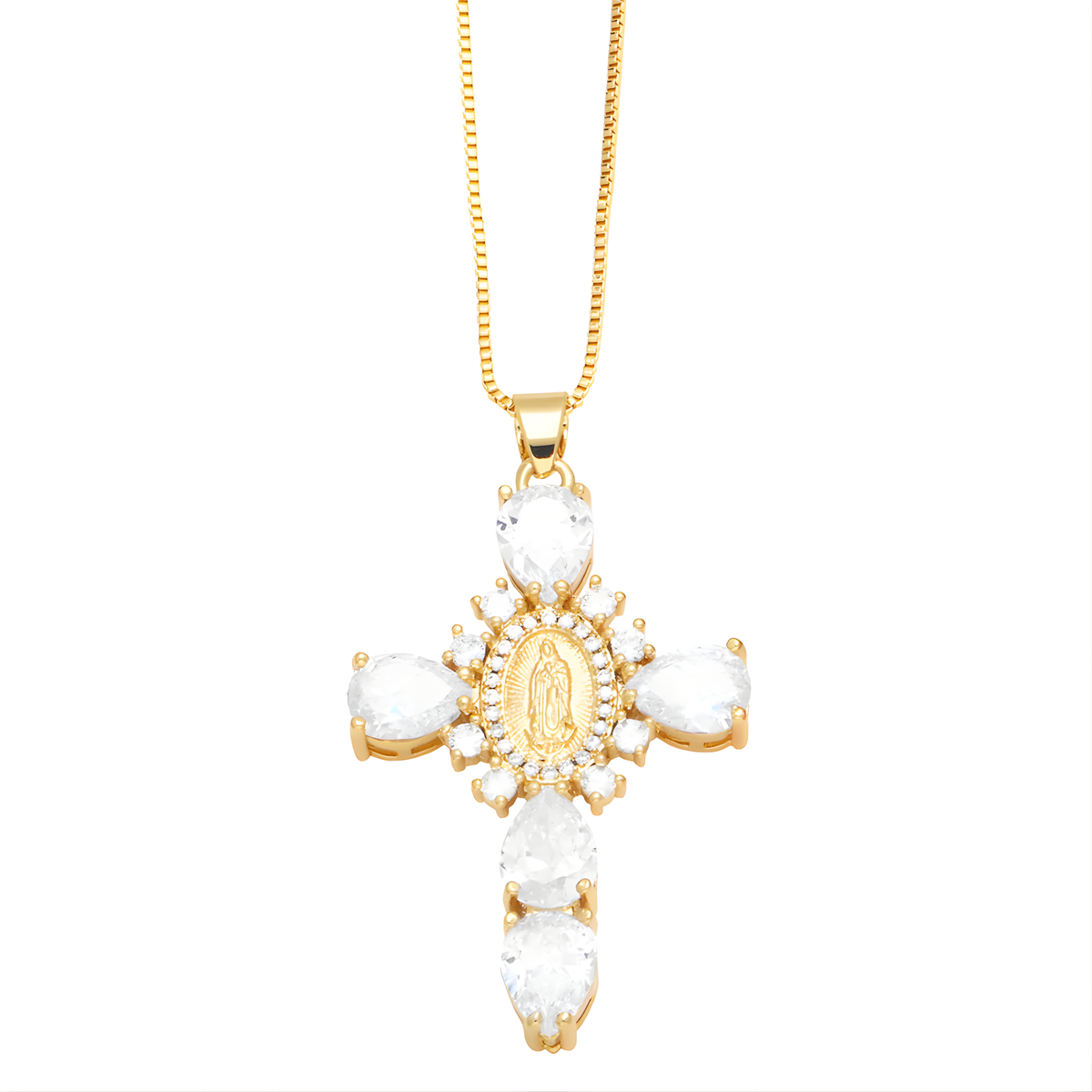 Gold Weiß Maria Kette