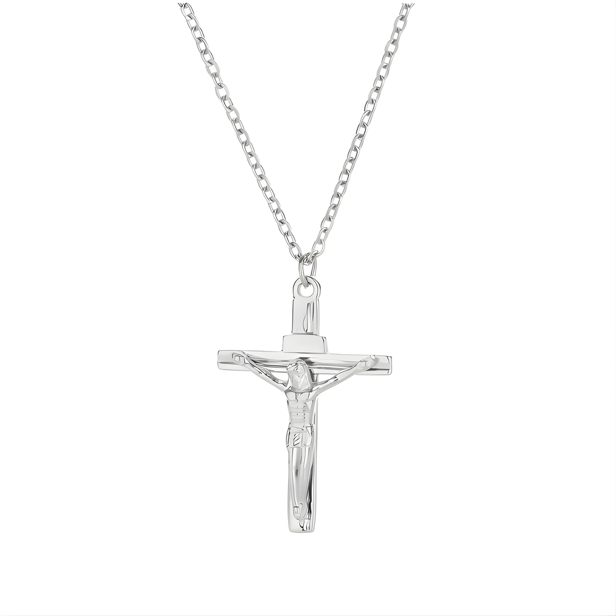 Silberne Jesus Kreuzkette