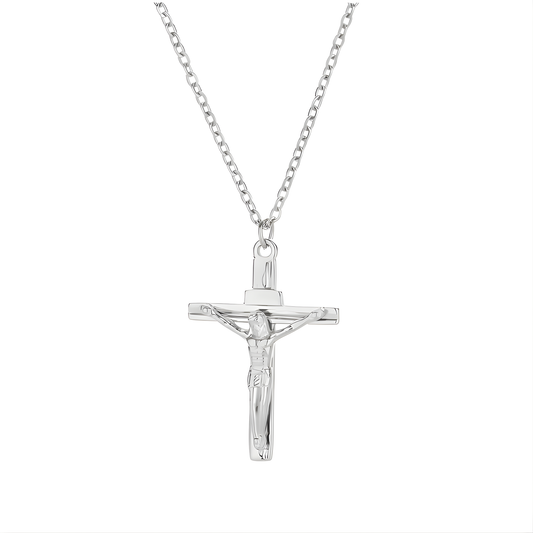 Silberne Jesus Kreuzkette