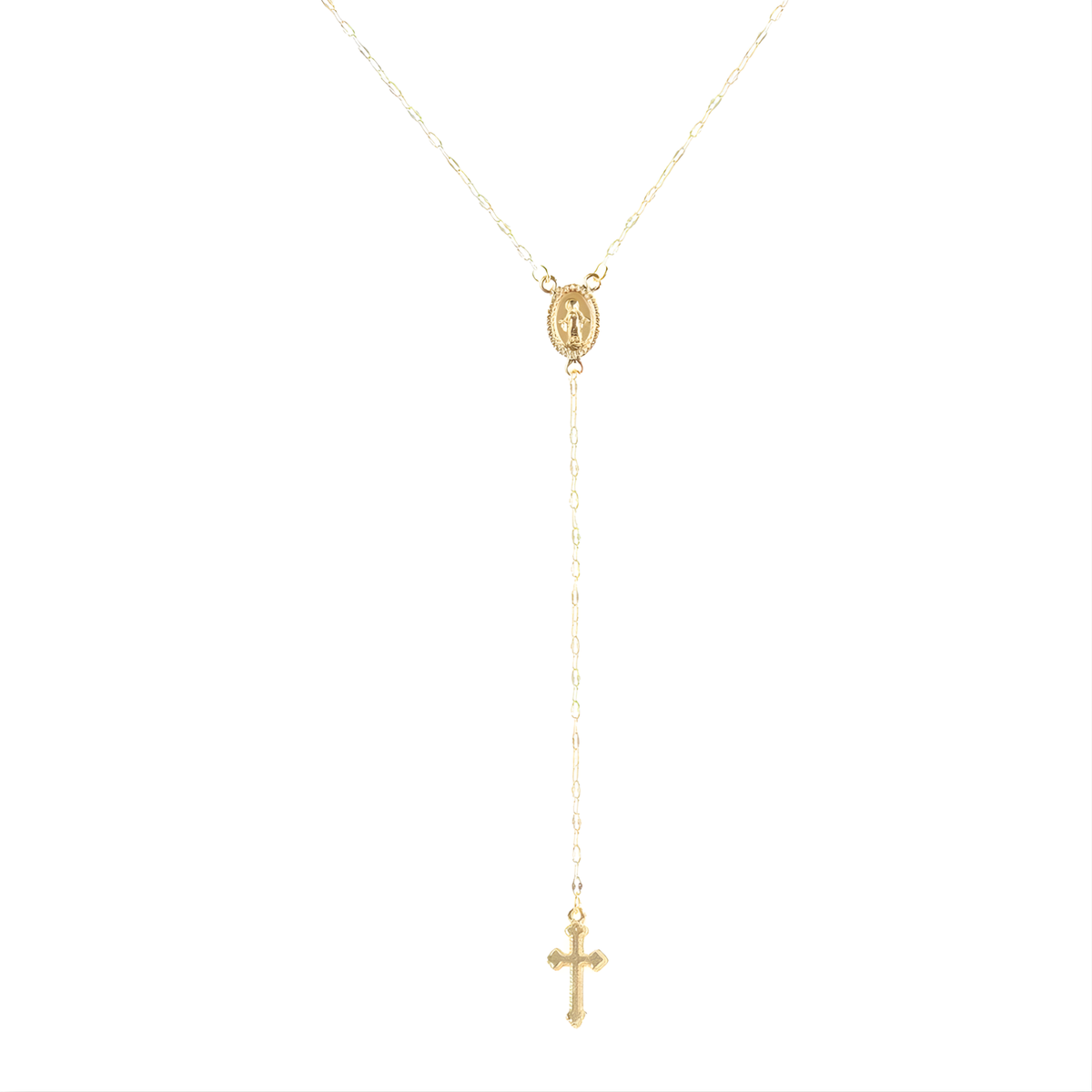 Elegante Goldene Rosenkranz Kette
