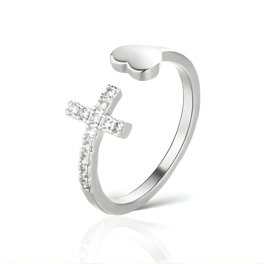 Herzchen Kreuz Ring